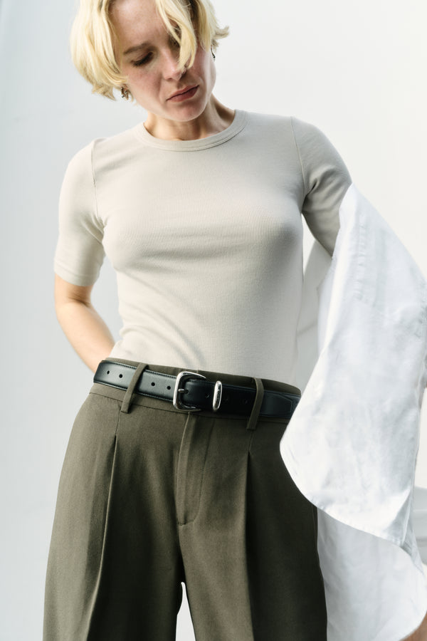 Ayr Premium Womens Pima Cotton Ribbed T-Shirt - The Exec