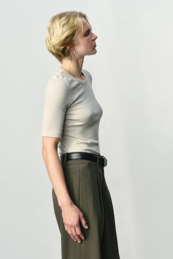 Ayr Premium Womens Pima Cotton Ribbed T-Shirt - The Exec