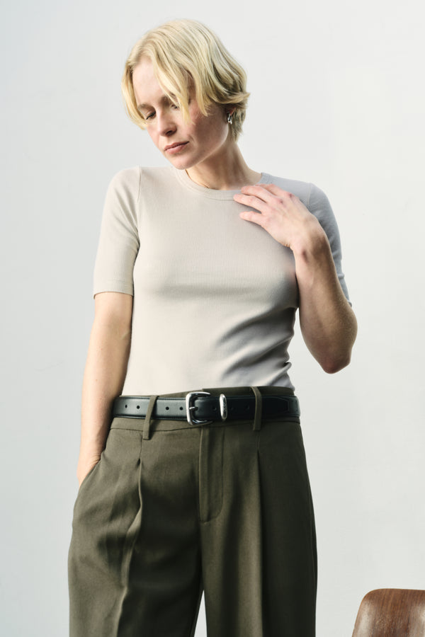 ayr Premium Womens Pima Cotton Ribbed T-Shirt - The Exec