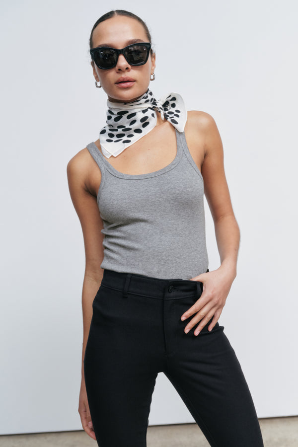 Ayr Sleeveless Thin Strapped Ribbed Knit Tank - The Sexy Flexy