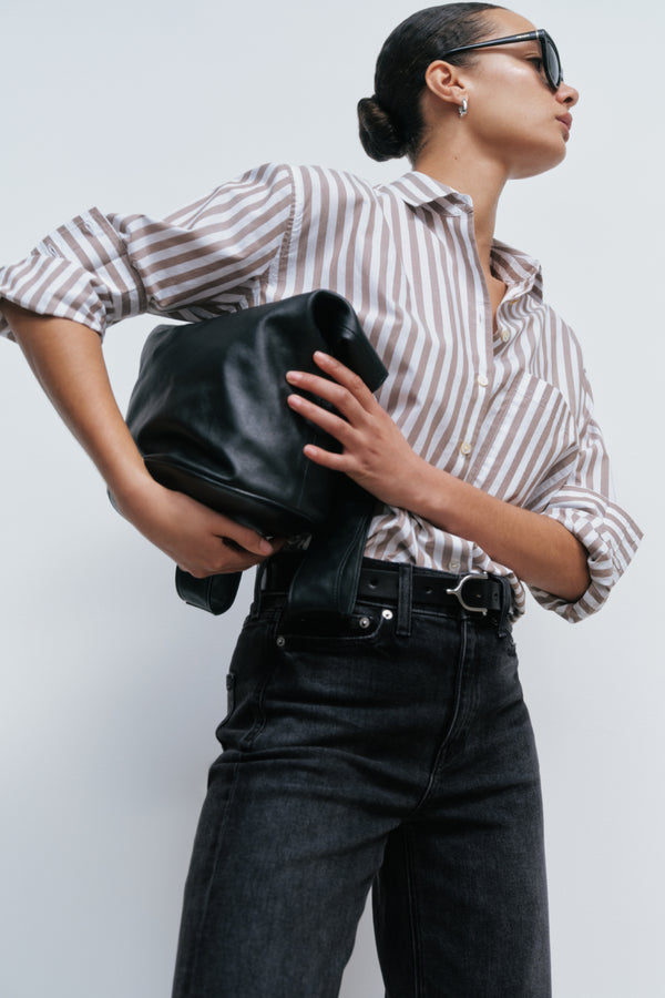 Ayr Striped Oxford Shirt With Long Sleeves- The Deep End