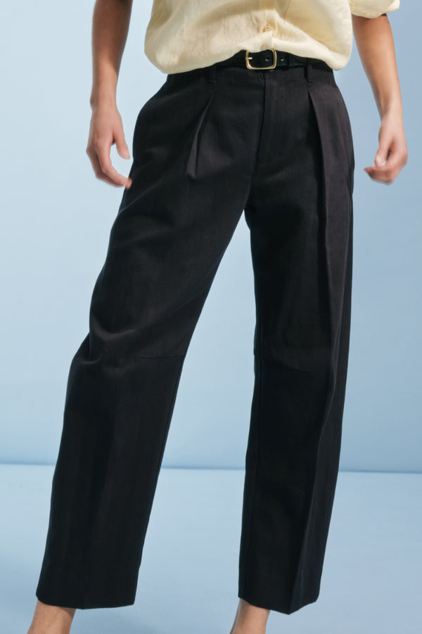 Ayr Women's Premium Barrel Leg Pleated Pant - The Bam
