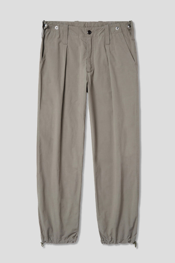 Ayr Woven Cotton Herringbone Pants With Drawcord Hems - The Numero Uno