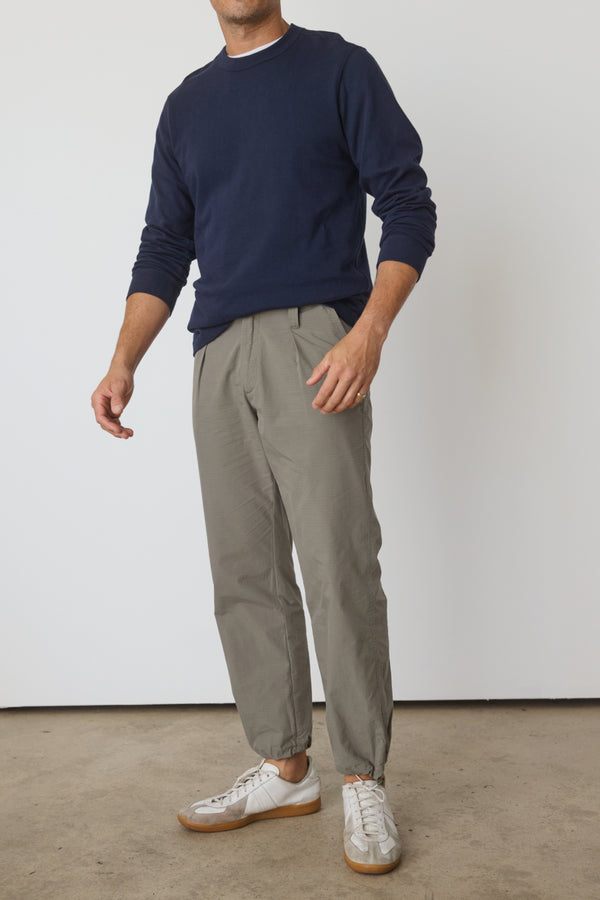 ayr Woven Cotton Herringbone Pants with Drawcord Hems - The Numero Uno