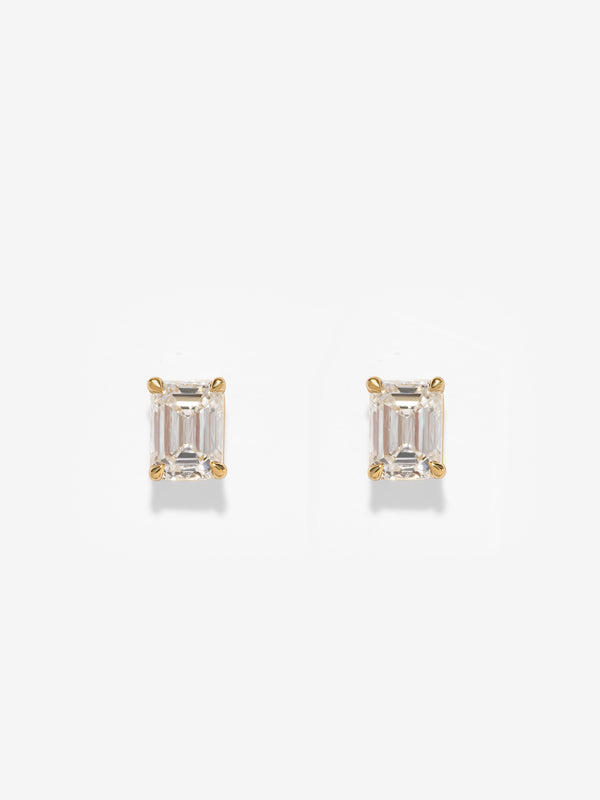 azlee Allure Emerald Cut Diamond Studs