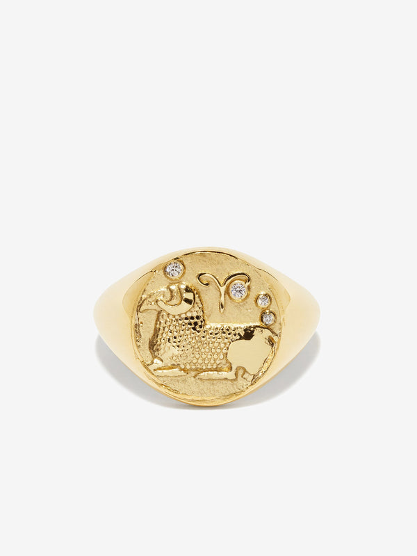 azlee Aries Signet Ring