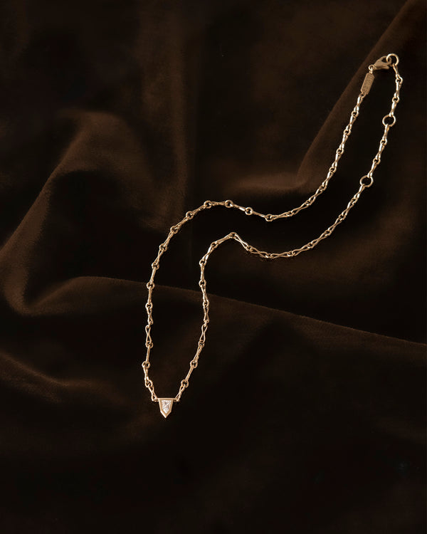 Azlee Bullet Diamond Motif Chain Necklace