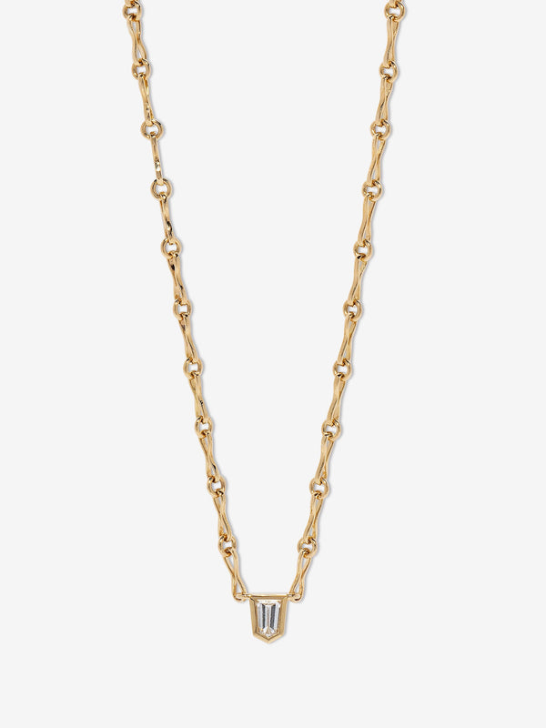 azlee Bullet Diamond Motif Chain Necklace