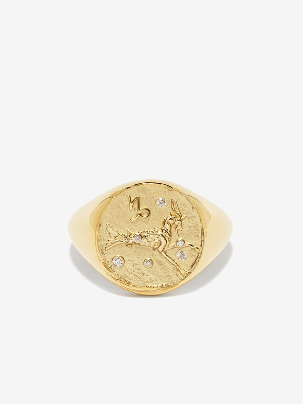 azlee Capricorn Signet Ring
