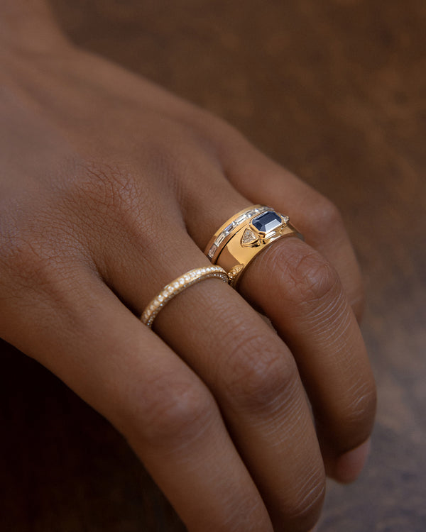 Azlee Channel Set Baguette Diamond Band