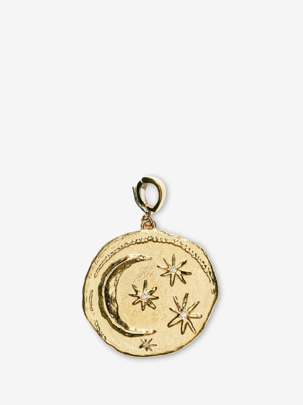 azlee Cosmic Large Diamond Coin Charm