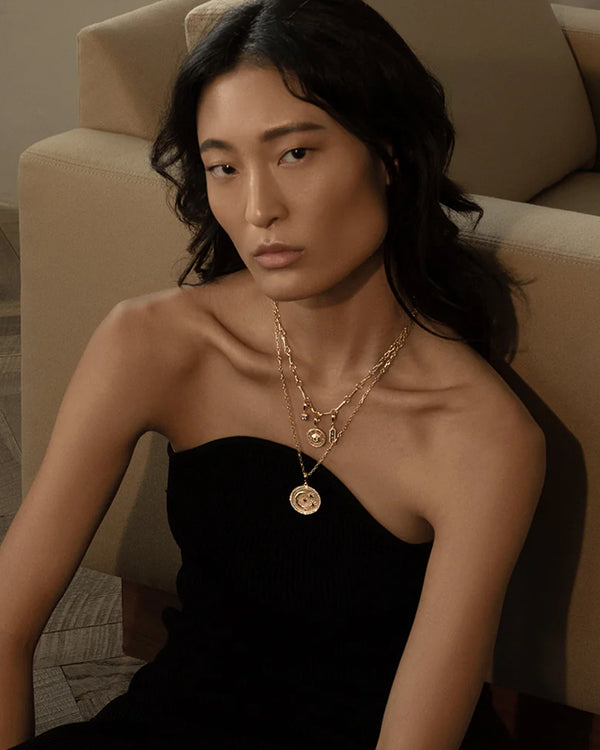 Azlee Cosmic Large Pave Coin Charm