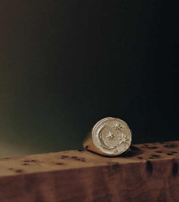 Azlee Cosmic Signet Coin Ring