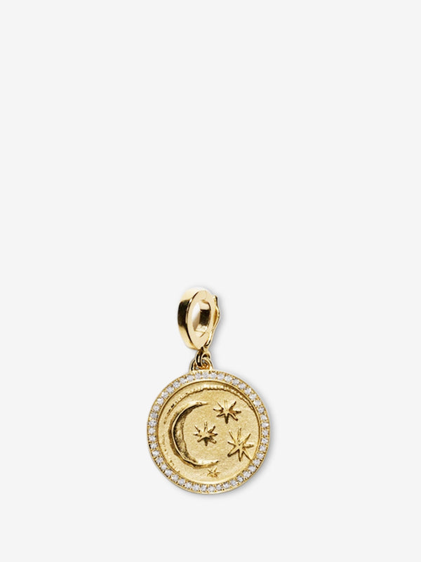azlee Cosmic Small Pave Coin Charm