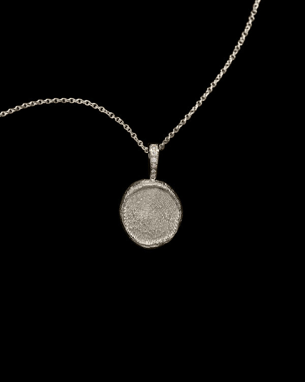 Azlee Custom Fingerprint Coin White Gold