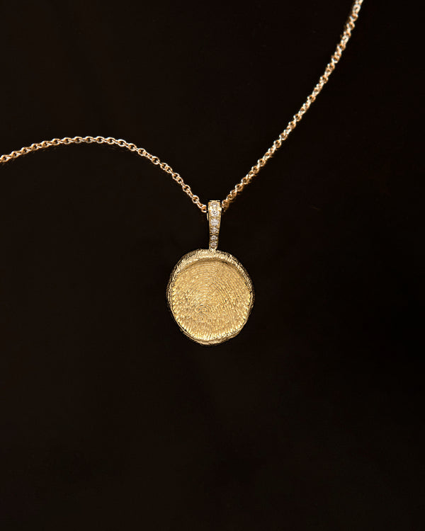 Azlee Custom Fingerprint Coin Yellow Gold
