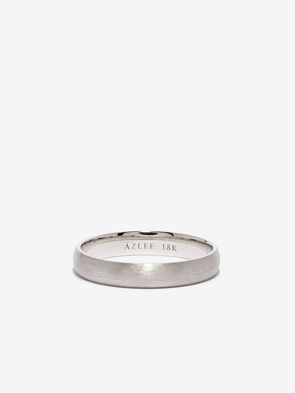 azlee D-Shaped Flat Satin Finish Wedding Band