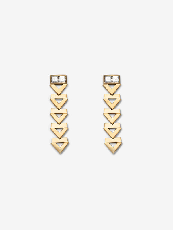 azlee Deco Chevron Diamond Earrings