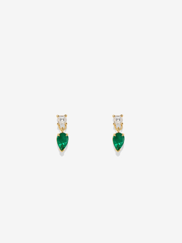 azlee Duet Emerald Studs