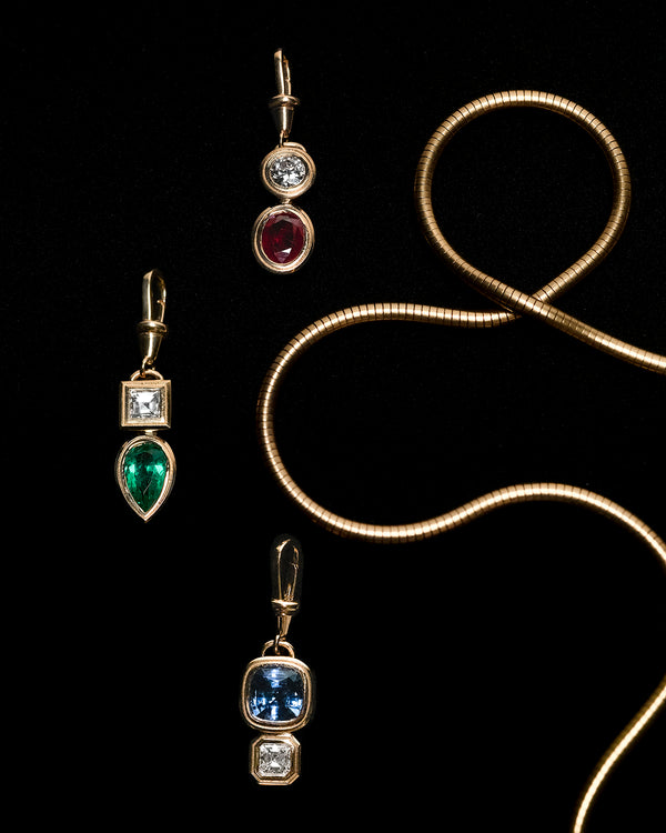 Azlee Duet Ruby & Diamond Charm