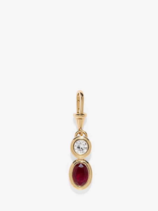 azlee Duet Ruby & Diamond Charm