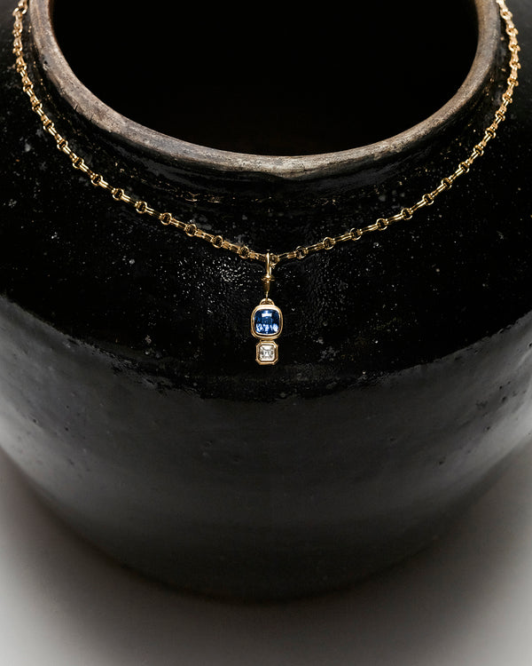 Azlee Duet Sapphire & Diamond Charm