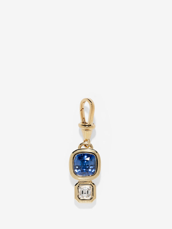 azlee Duet Sapphire & Diamond Charm