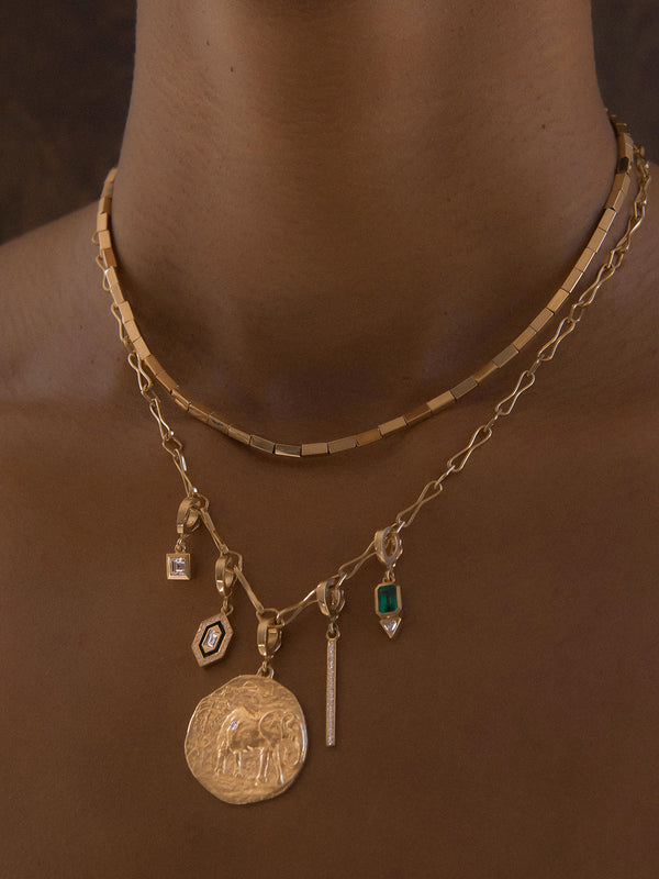 Azlee Elefante Loyalty Large Diamond Coin Charm