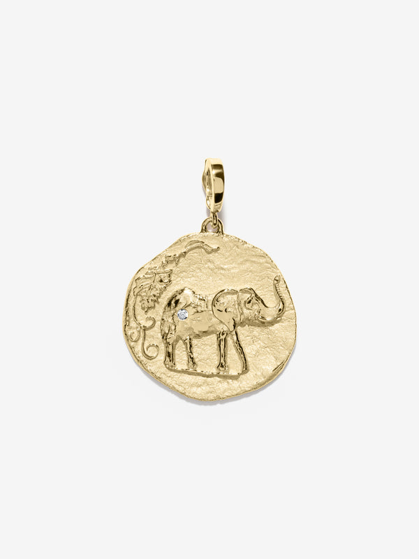 azlee Elefante Loyalty Large Diamond Coin Charm