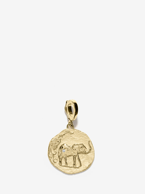 azlee Elefante Loyalty Small Diamond Coin Charm