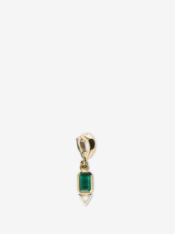 azlee Emerald and Trillion Small Diamond Charm