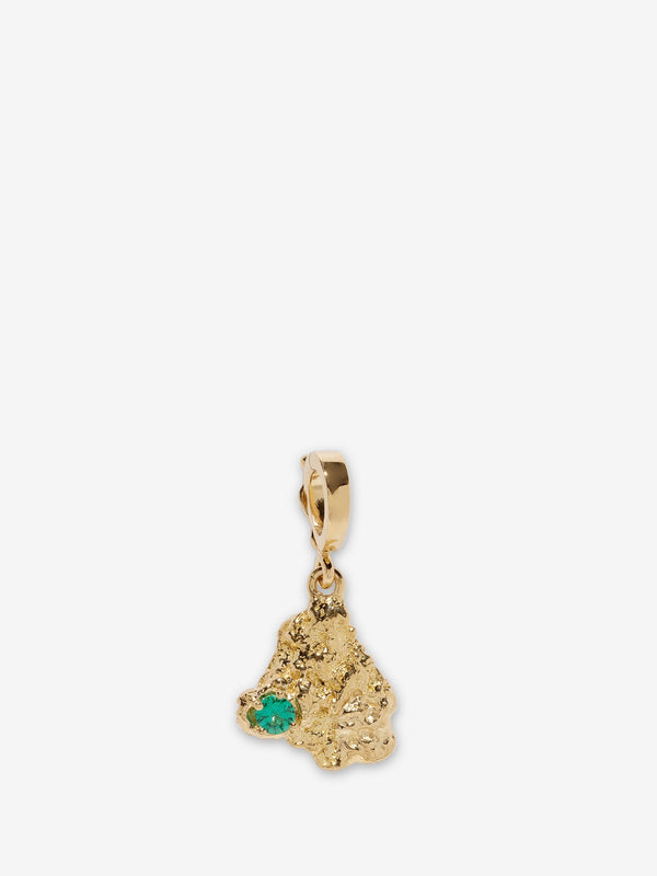 azlee Emerald Scattered Small Gold Nugget Charm