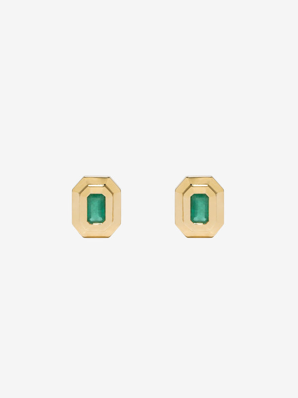 azlee Emerald Staircase Studs
