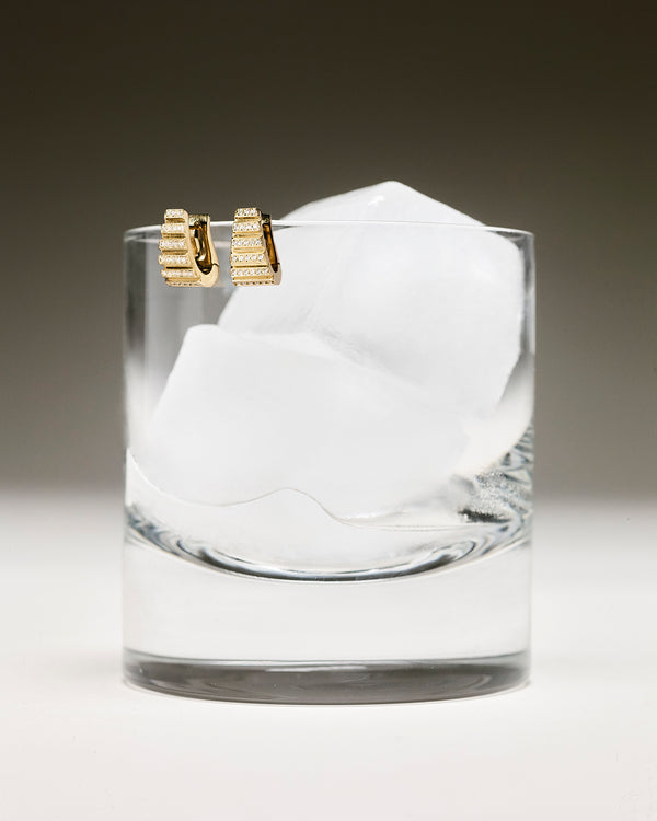 Azlee Escalier Small Pave Hoop