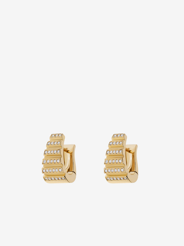 azlee Escalier Small Pave Hoop