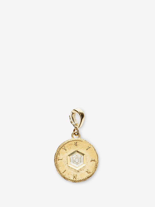 azlee Eternity Hexagon Diamond Small Coin Charm
