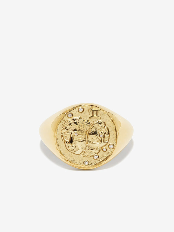 azlee Gemini Signet Ring