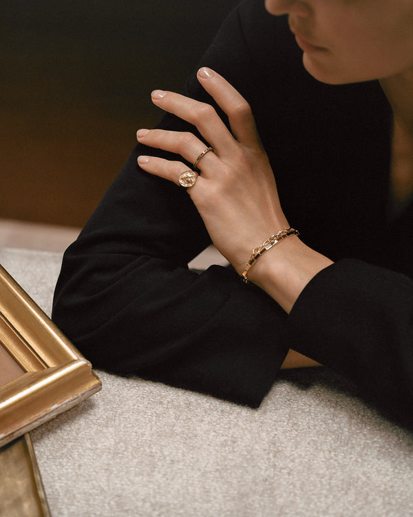 Azlee Goddess Coin Signet Ring