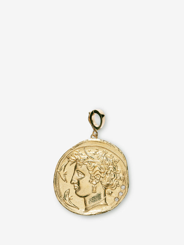 azlee Goddess Large Diamond Coin Charm