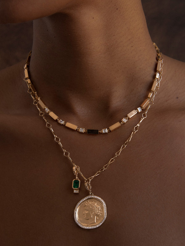 Azlee Goddess Large Pave Coin Charm