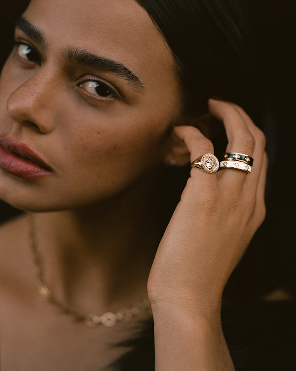 Azlee Green Night Sky Diamond Band