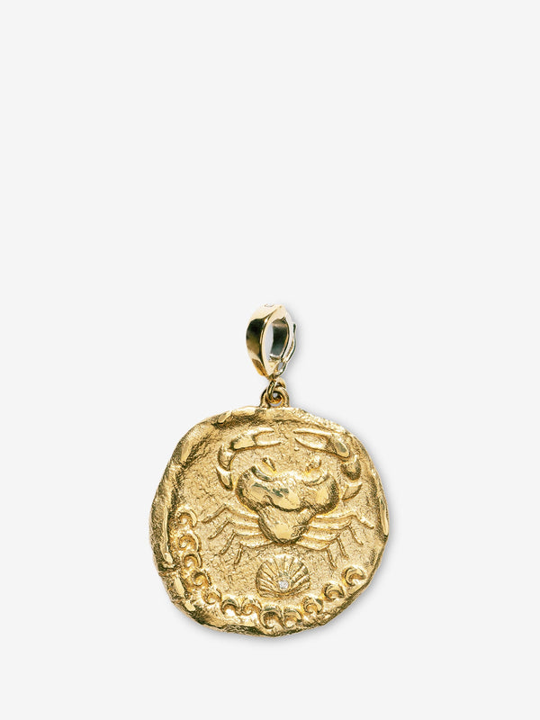 azlee Karkinos Large Diamond Coin Charm