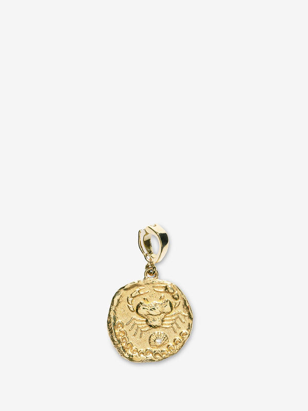 azlee Karkinos Small Diamond Coin Charm