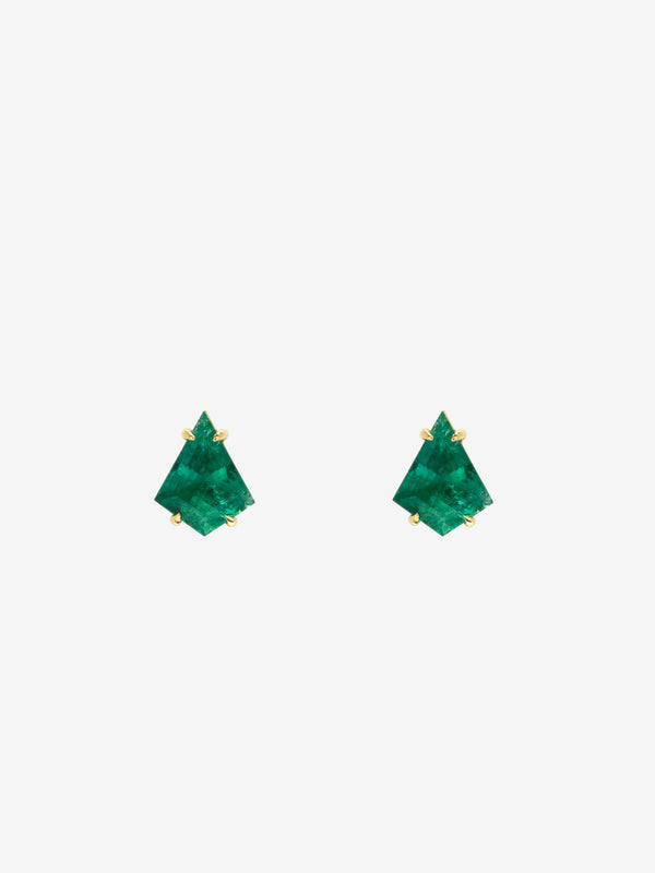 azlee Kite Emerald Studs in Prongs