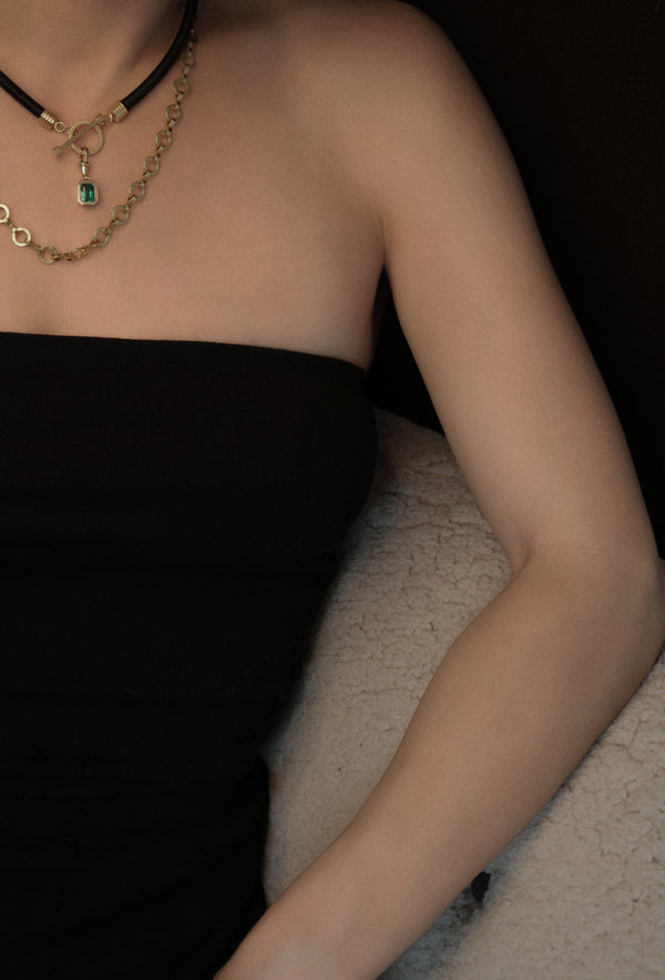Azlee Large Divine Silk Toggle Necklace