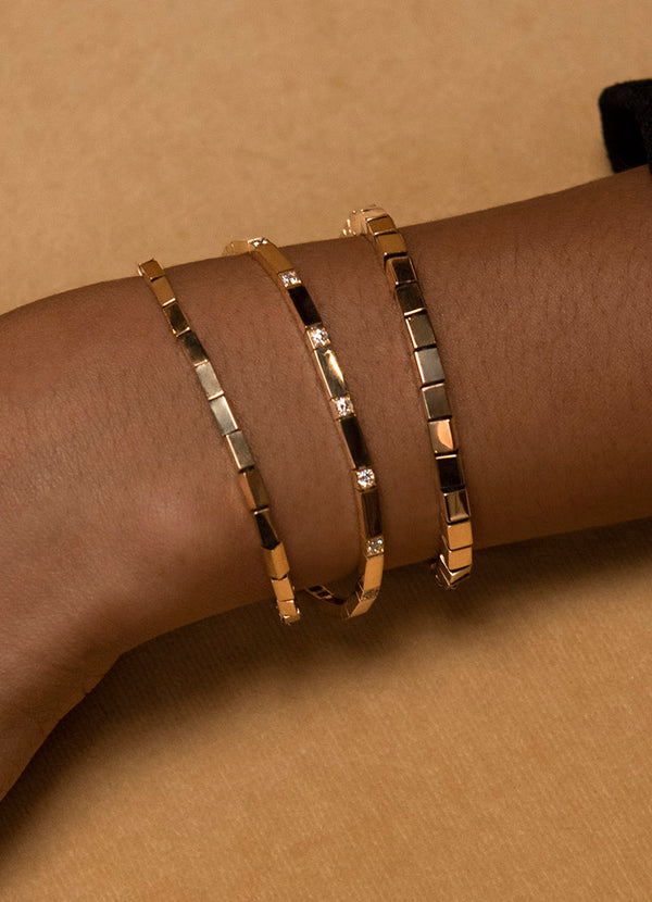 Azlee Large Gold Bar Bracelet