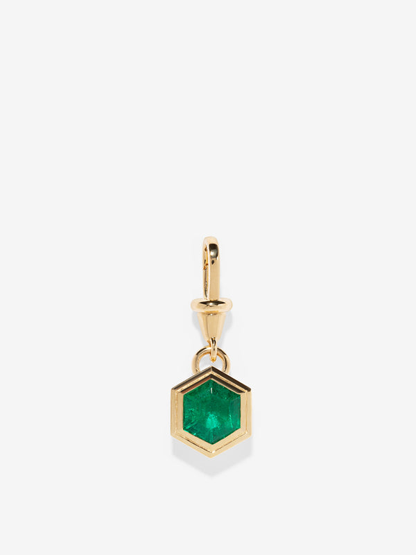 azlee Le Nouveau Hexagon Emerald Charm