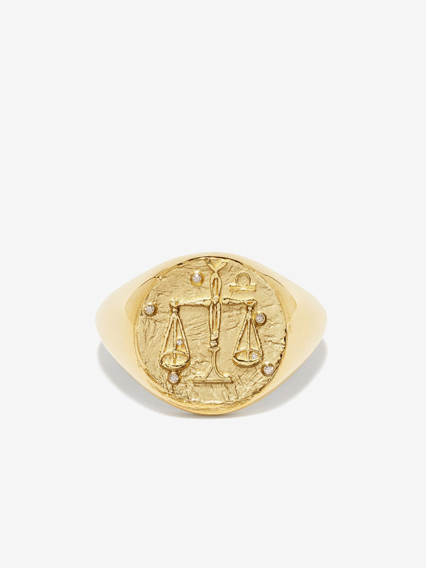 azlee Libra Signet Ring