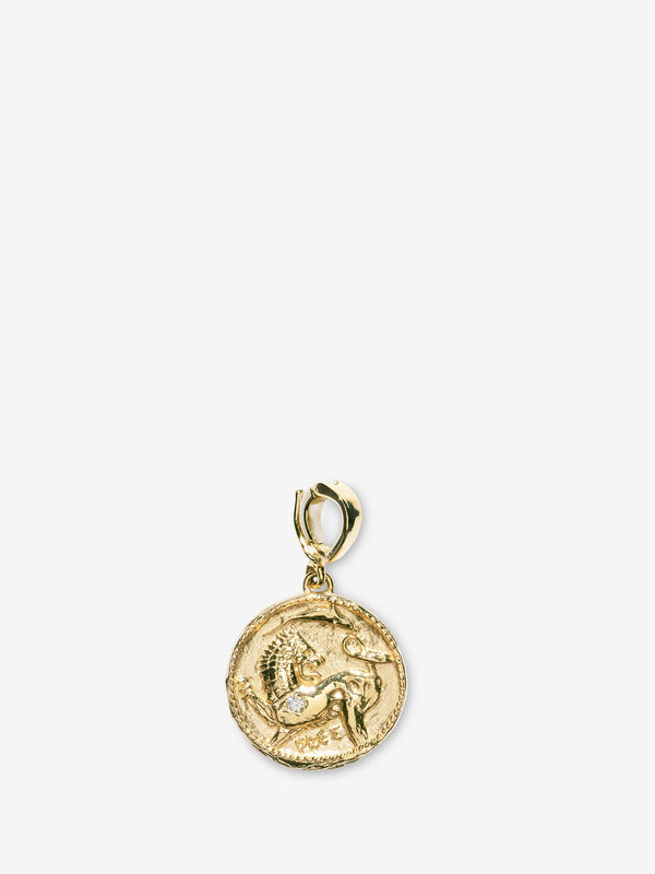 azlee Lion and Dolphin Small Diamond Coin Charm