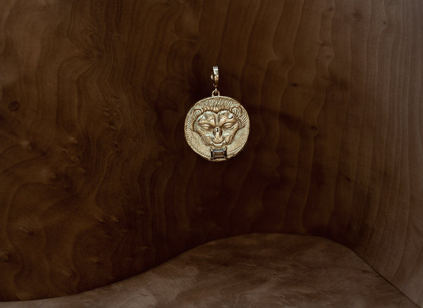 Azlee Lion Large Diamond Coin Charm